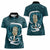 Turquoise New Zealand Eel Women Polo Shirt Aotearoa Maori Tuna With Kotiate Weapon