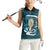 Turquoise New Zealand Eel Women Sleeveless Polo Shirt Aotearoa Maori Tuna With Kotiate Weapon