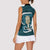 Turquoise New Zealand Eel Women Sleeveless Polo Shirt Aotearoa Maori Tuna With Kotiate Weapon