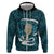 Turquoise New Zealand Eel Zip Hoodie Aotearoa Maori Tuna With Kotiate Weapon