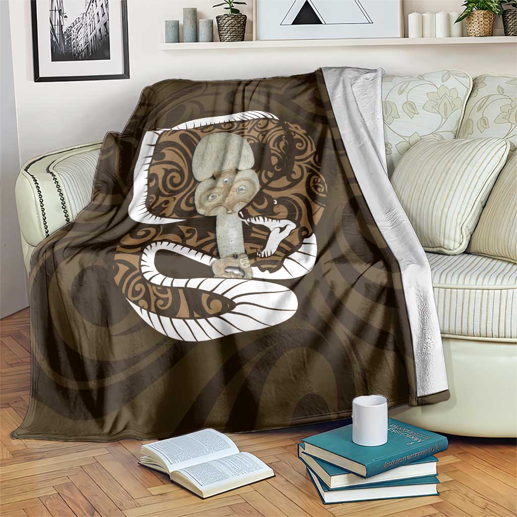 Gold New Zealand Eel Blanket Aotearoa Maori Tuna With Kotiate Weapon LT14 Gold - Polynesian Pride