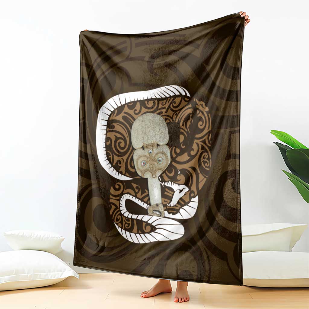 Gold New Zealand Eel Blanket Aotearoa Maori Tuna With Kotiate Weapon LT14 - Polynesian Pride