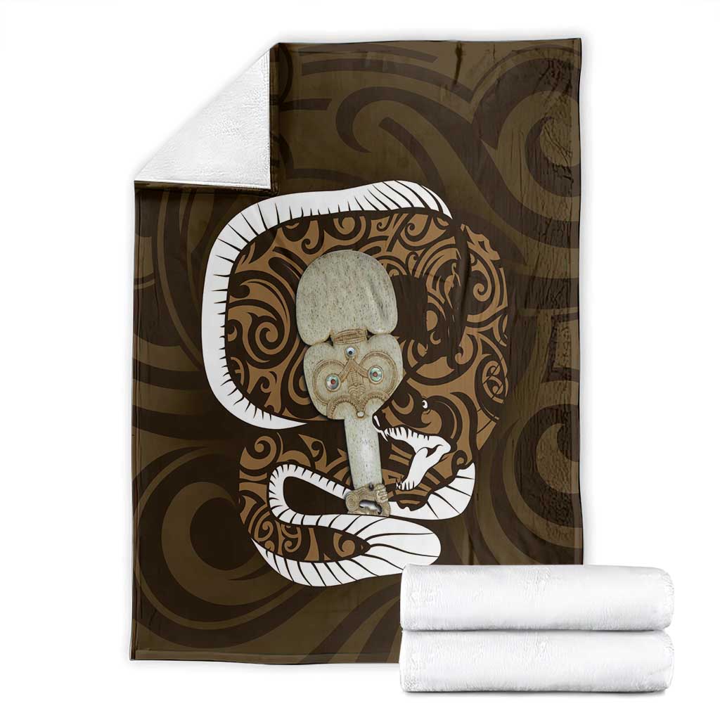 Gold New Zealand Eel Blanket Aotearoa Maori Tuna With Kotiate Weapon LT14 - Polynesian Pride