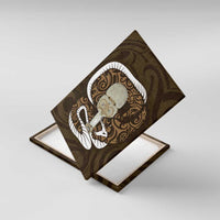 Gold New Zealand Eel Canvas Wall Art Aotearoa Maori Tuna With Kotiate Weapon LT14 With Frame Gold - Polynesian Pride