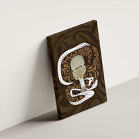 Gold New Zealand Eel Canvas Wall Art Aotearoa Maori Tuna With Kotiate Weapon LT14 - Polynesian Pride