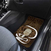 Gold New Zealand Eel Car Mats Aotearoa Maori Tuna With Kotiate Weapon LT14 - Polynesian Pride