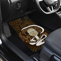 Gold New Zealand Eel Car Mats Aotearoa Maori Tuna With Kotiate Weapon LT14 - Polynesian Pride