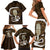 Gold New Zealand Eel Family Matching Short Sleeve Bodycon Dress and Hawaiian Shirt Aotearoa Maori Tuna With Kotiate Weapon