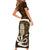 Gold New Zealand Eel Family Matching Short Sleeve Bodycon Dress and Hawaiian Shirt Aotearoa Maori Tuna With Kotiate Weapon