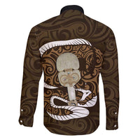 Gold New Zealand Eel Family Matching Summer Maxi Dress and Hawaiian Shirt Aotearoa Maori Tuna With Kotiate Weapon