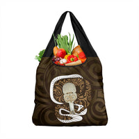 Gold New Zealand Eel Grocery Bag Aotearoa Maori Tuna With Kotiate Weapon LT14 1-pack One Size Gold - Polynesian Pride