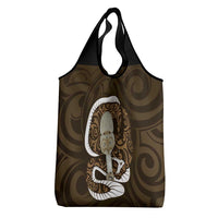 Gold New Zealand Eel Grocery Bag Aotearoa Maori Tuna With Kotiate Weapon LT14 - Polynesian Pride