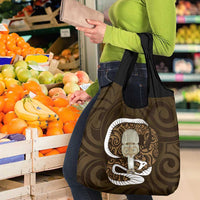 Gold New Zealand Eel Grocery Bag Aotearoa Maori Tuna With Kotiate Weapon LT14 - Polynesian Pride