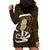 Gold New Zealand Eel Hoodie Dress Aotearoa Maori Tuna With Kotiate Weapon