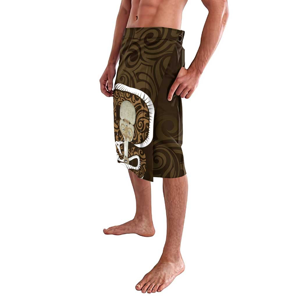 Gold New Zealand Eel Lavalava Aotearoa Maori Tuna With Kotiate Weapon LT14 - Polynesian Pride