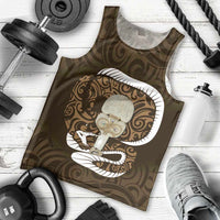 Gold New Zealand Eel Men Tank Top Aotearoa Maori Tuna With Kotiate Weapon LT14 - Polynesian Pride