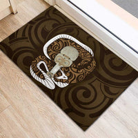 Gold New Zealand Eel Rubber Doormat Aotearoa Maori Tuna With Kotiate Weapon LT14 - Polynesian Pride