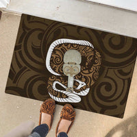 Gold New Zealand Eel Rubber Doormat Aotearoa Maori Tuna With Kotiate Weapon LT14 - Polynesian Pride