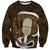 Gold New Zealand Eel Sweatshirt Aotearoa Maori Tuna With Kotiate Weapon