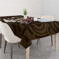 Gold New Zealand Eel Tablecloth Aotearoa Maori Tuna With Kotiate Weapon LT14 - Polynesian Pride