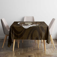 Gold New Zealand Eel Tablecloth Aotearoa Maori Tuna With Kotiate Weapon LT14 - Polynesian Pride