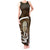 Gold New Zealand Eel Tank Maxi Dress Aotearoa Maori Tuna With Kotiate Weapon