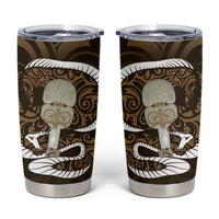 Gold New Zealand Eel Tumbler Cup Aotearoa Maori Tuna With Kotiate Weapon LT14 Gold - Polynesian Pride