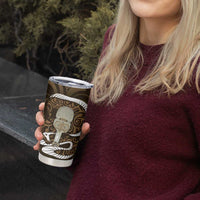 Gold New Zealand Eel Tumbler Cup Aotearoa Maori Tuna With Kotiate Weapon LT14 - Polynesian Pride