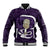 Purple New Zealand Eel Baseball Jacket Aotearoa Maori Tuna With Kotiate Weapon