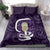 Purple New Zealand Eel Bedding Set Aotearoa Maori Tuna With Kotiate Weapon