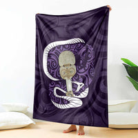 Purple New Zealand Eel Blanket Aotearoa Maori Tuna With Kotiate Weapon LT14 - Polynesian Pride
