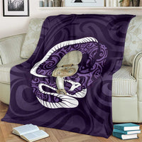 Purple New Zealand Eel Blanket Aotearoa Maori Tuna With Kotiate Weapon LT14 - Polynesian Pride