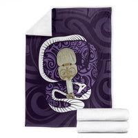 Purple New Zealand Eel Blanket Aotearoa Maori Tuna With Kotiate Weapon LT14 - Polynesian Pride
