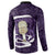 Purple New Zealand Eel Button Sweatshirt Aotearoa Maori Tuna With Kotiate Weapon