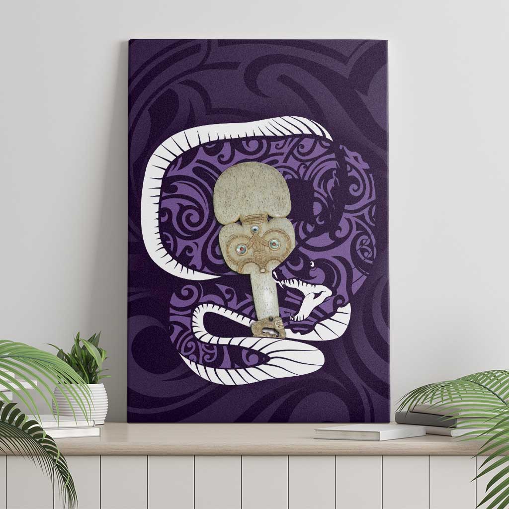 Purple New Zealand Eel Canvas Wall Art Aotearoa Maori Tuna With Kotiate Weapon LT14 - Polynesian Pride