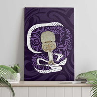 Purple New Zealand Eel Canvas Wall Art Aotearoa Maori Tuna With Kotiate Weapon LT14 - Polynesian Pride