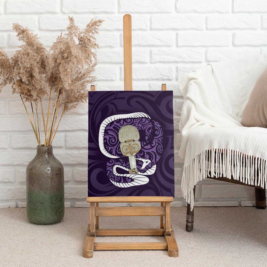 Purple New Zealand Eel Canvas Wall Art Aotearoa Maori Tuna With Kotiate Weapon LT14 - Polynesian Pride