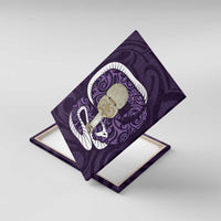 Purple New Zealand Eel Canvas Wall Art Aotearoa Maori Tuna With Kotiate Weapon LT14 With Frame Purple - Polynesian Pride