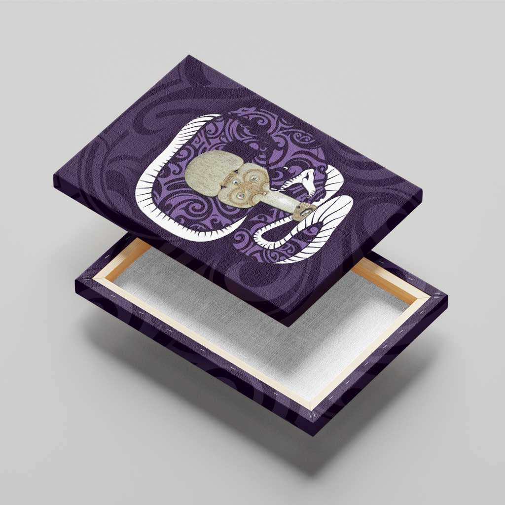 Purple New Zealand Eel Canvas Wall Art Aotearoa Maori Tuna With Kotiate Weapon LT14 - Polynesian Pride