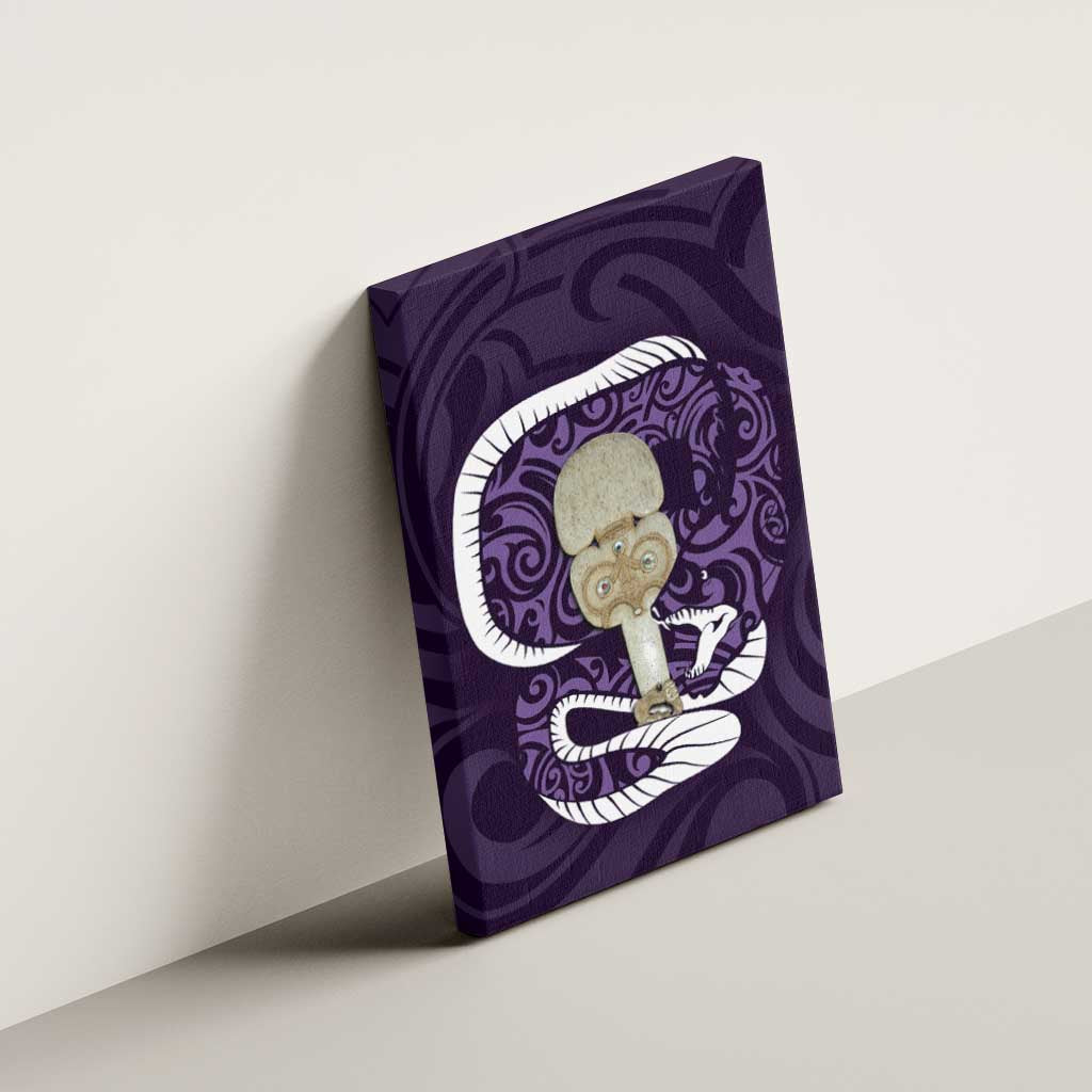 Purple New Zealand Eel Canvas Wall Art Aotearoa Maori Tuna With Kotiate Weapon LT14 - Polynesian Pride