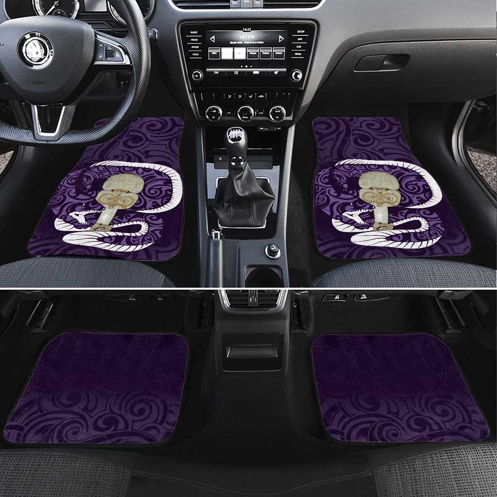 Purple New Zealand Eel Car Mats Aotearoa Maori Tuna With Kotiate Weapon LT14 Set 4pcs Purple - Polynesian Pride