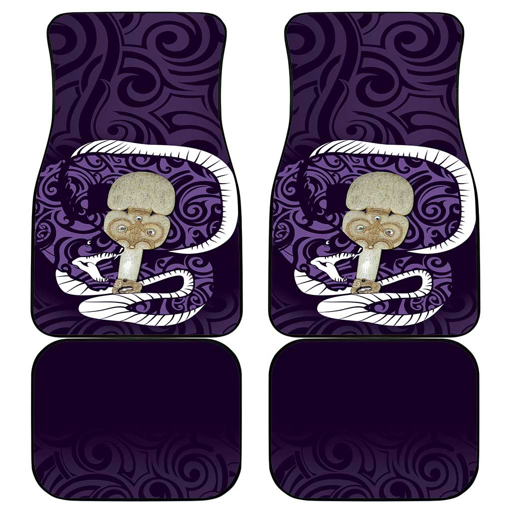 Purple New Zealand Eel Car Mats Aotearoa Maori Tuna With Kotiate Weapon LT14 - Polynesian Pride