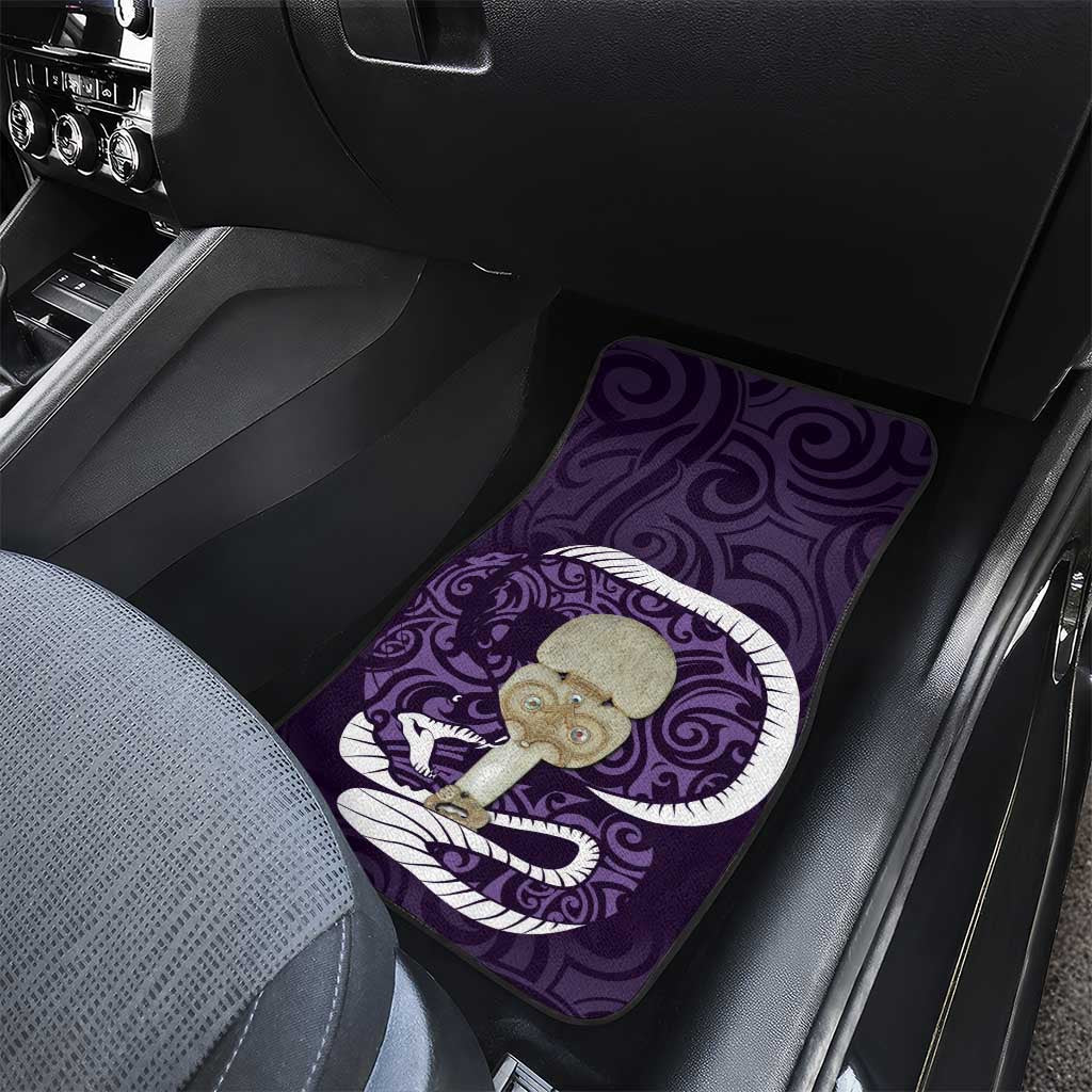 Purple New Zealand Eel Car Mats Aotearoa Maori Tuna With Kotiate Weapon LT14 - Polynesian Pride