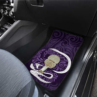 Purple New Zealand Eel Car Mats Aotearoa Maori Tuna With Kotiate Weapon LT14 - Polynesian Pride
