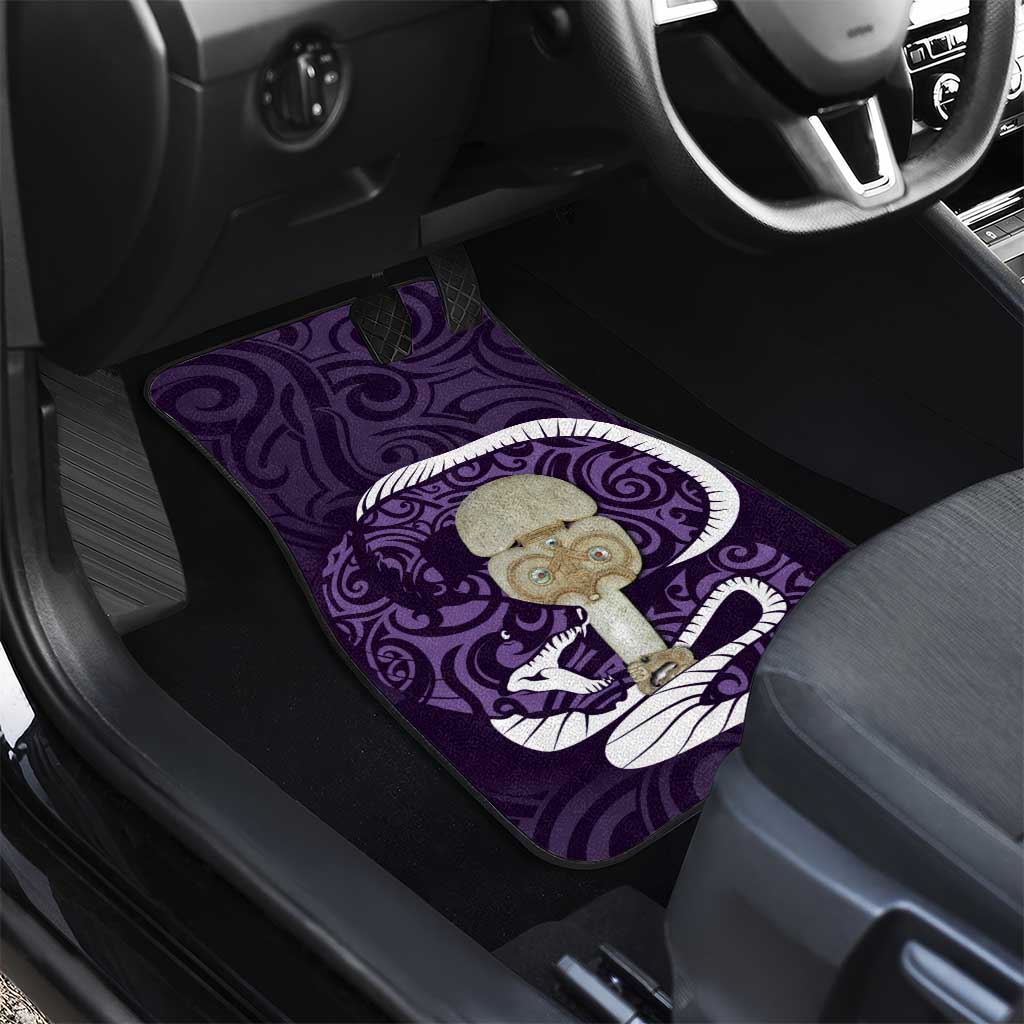 Purple New Zealand Eel Car Mats Aotearoa Maori Tuna With Kotiate Weapon LT14 - Polynesian Pride