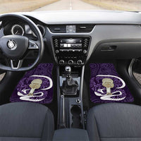Purple New Zealand Eel Car Mats Aotearoa Maori Tuna With Kotiate Weapon LT14 Set 2pcs - Front Purple - Polynesian Pride