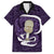 Purple New Zealand Eel Family Matching Puletasi and Hawaiian Shirt Aotearoa Maori Tuna With Kotiate Weapon