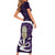 Purple New Zealand Eel Family Matching Short Sleeve Bodycon Dress and Hawaiian Shirt Aotearoa Maori Tuna With Kotiate Weapon