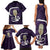 Purple New Zealand Eel Family Matching Tank Maxi Dress and Hawaiian Shirt Aotearoa Maori Tuna With Kotiate Weapon