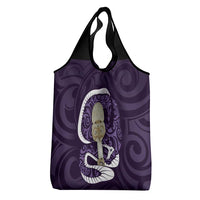Purple New Zealand Eel Grocery Bag Aotearoa Maori Tuna With Kotiate Weapon LT14 - Polynesian Pride